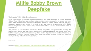 Millie Bobby Brown Deepfake