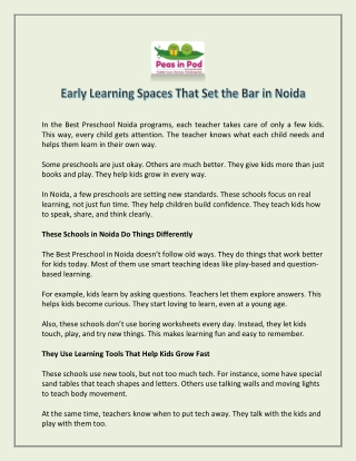Early Learning Spaces That Set the Bar in Noida