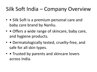 Silk_Soft_India_Presentation
