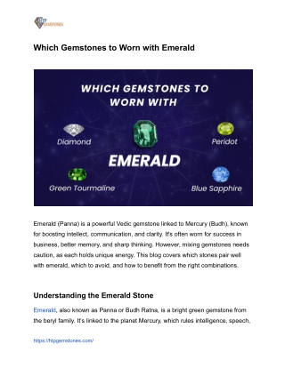Which Gemstones to Worn with Emerald