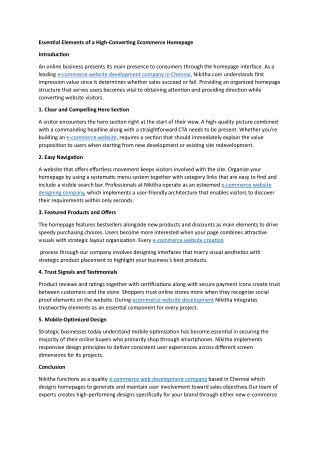Essential Elements of a High-Converting Ecommerce Homepage