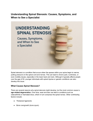 Spine Specialists in Arizona_ Spinal Stenosis Guide