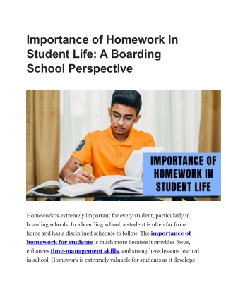 Importance of Homework in Student Life
