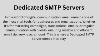 Dedicated SMTP Server