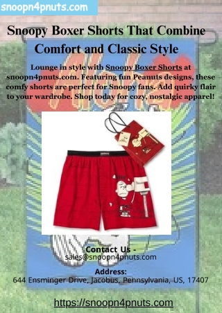 Snoopy Boxer Shorts That Combine Comfort and Classic Style