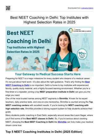 Best NEET Coaching in Delhi
