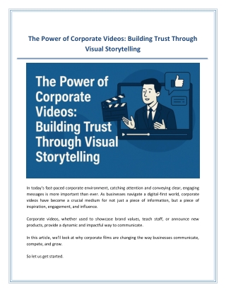 The Power of Corporate Videos Building Trust Through Visual Storytelling