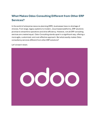 What Makes Odoo Consulting Different from Other ERP Services