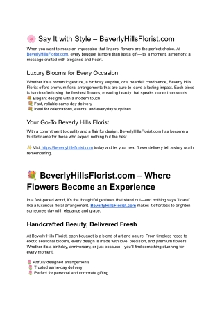 beverly hills florist guide