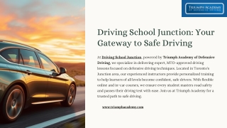 Driving School Junction: Mastering the Road with Confidence