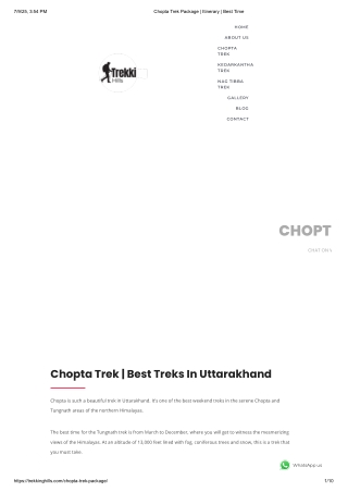 Chopta Trek Package _ Itinerary _ Best Time