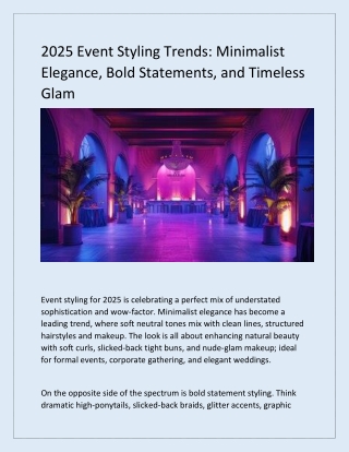 2025 Event Styling Trends