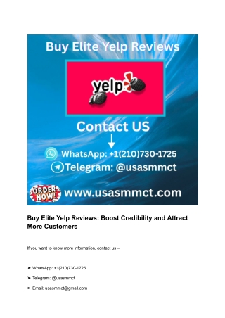 Best 1.5 Verified Sites to Buy Elite Yelp Reviews Boost