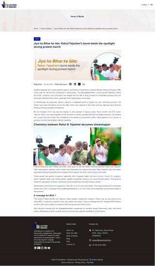 Rahul-Tejashwi bond steals the spotlight during bihar protest march