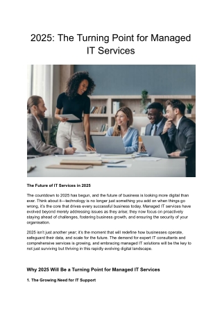 2025: The Turning Point for Managed IT Services