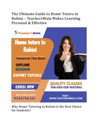 Home Tutors in Rohini | Tutors in Rohini Delhi | Teacherswala