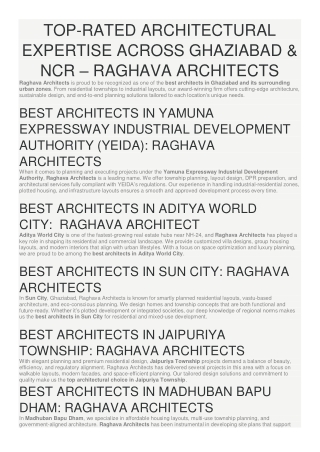 Top-Rated Architectural Expertise Across Ghaziabad & NCR – Raghava Architects