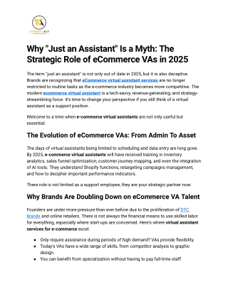 Why _Just an Assistant_ Is A Myth_ The Strategic Role Of eCommerce VAs in 2025