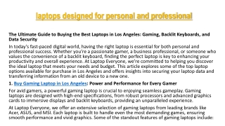 laptops designed for personal and professional