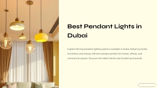 Transform Interiors: Dubai’s Best Pendant Lighting