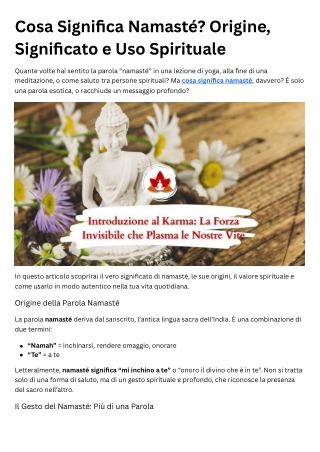 Cosa Significa Namasté