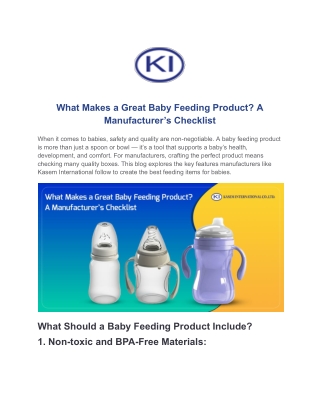 What Makes a Great Baby Feeding Product_ A Manufacturer’s Checklist