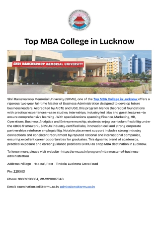 Top MBA College in Lucknow