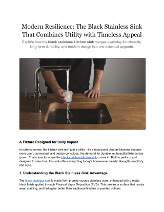 The Black Stainless Sink That Combines Utility with Timeless Appeal