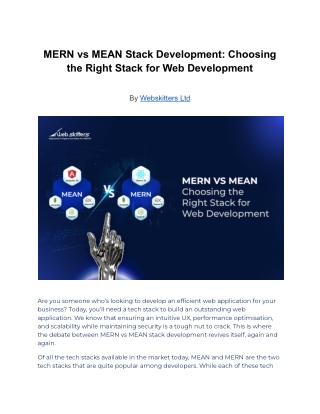 MERN vs MEAN Stack Development: Choosing the Right Stack for Web Development