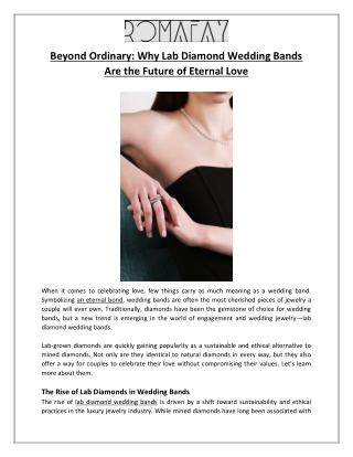 Romafay - Beyond Ordinary Why Lab Diamond Wedding Bands Are the Future of Eternal Love