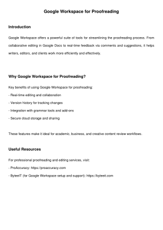 Google Workspace for Proofreading