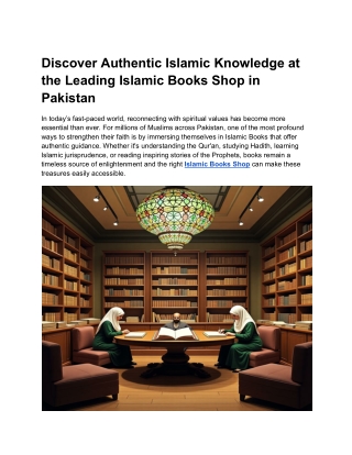 Discover Authentic Islamic Knowledge at the Leading Islamic Books Shop in Pakistan