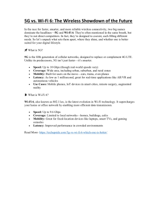 5G vs. Wi-Fi 6 The Wireless Showdown of the Future