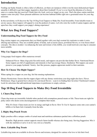 Top 10 Dog Food Toppers to Make Dry Food Irresistible