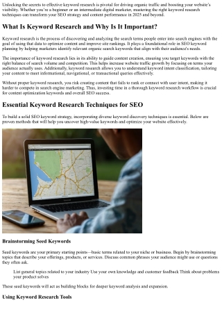 Keyword Research Techniques for SEO: The Ultimate Guide