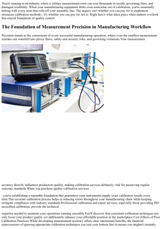 Why Calibration Is Essential for Quality Control in Production