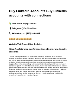 Buy LinkedIn Accounts Buy LinkedIn accounts with connections