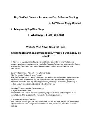 Buy Verified Binance Accounts – Fast & Secure Trading