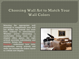 Choosing Wall Art to Match Your Wall Colors