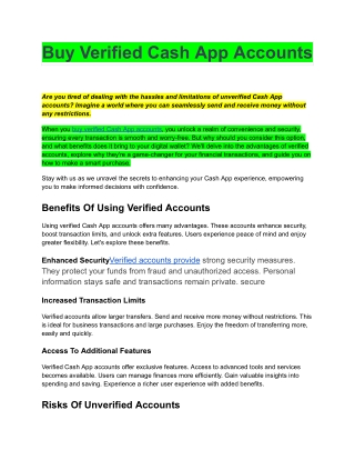 Buy Verified Cash App Accounts