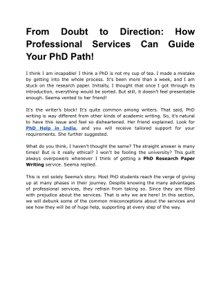 From Doubt to Direction_ How Professional Services Can Guide Your PhD Path!