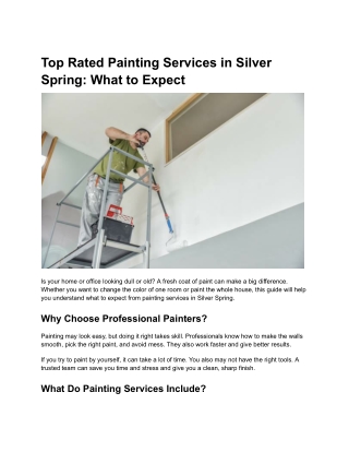 Top Rated Painting Services in Silver Spring_ What to Expect