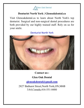 Denturist North York Glenoakdental.ca