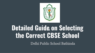 Detailed Guide on Selecting the Correct CBSE School