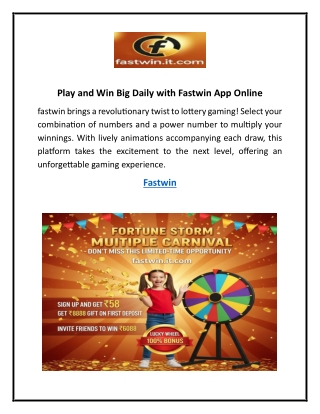 Play and Win Big Daily with Fastwin App Online