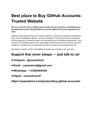 Best place to Buy GitHub Accounts- Trusted Website