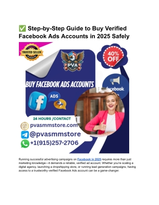 ✅ Step-by-Step Guide to Buy Verified Facebook Ads Accounts in 2025 Safely