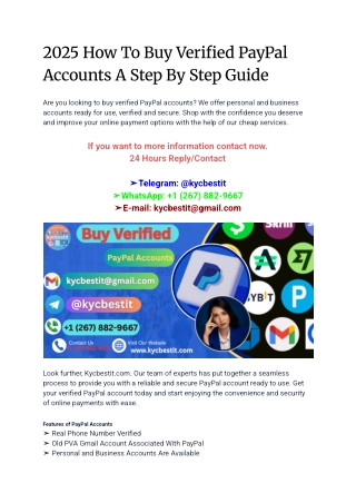 USA Best Place to Buy,,Verified-PayPal,Account