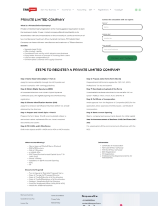 Private Limited Company Registration | Tax Gyani