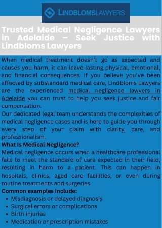 Trusted Medical Negligence Lawyers in Adelaide – Seek Justice with Lindbloms Lawyers (1)